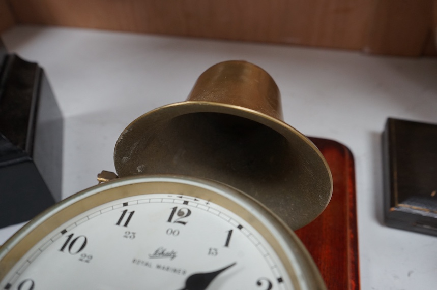 A Shatz 'Royal Mariner' wall clock striking on a bell, 36cm high. Condition - fair, untested